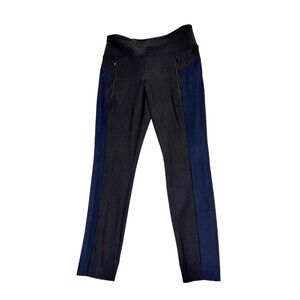 Athleta Women s Jogger Pants Black Navy Zip Pockets Pull On Nylon Hiking Sz S/P